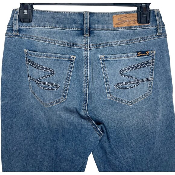 Seven7 Womens Mid-Rise Skinny Fit Denim Capri Jeans Medium Wash Size 4 - Picture 15 of 16